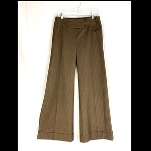 BCBGMaxAzria Brown Wide Leg Cuffed Trousers!